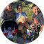 Children playing with toys in a garden