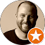 Smiling man with a star icon