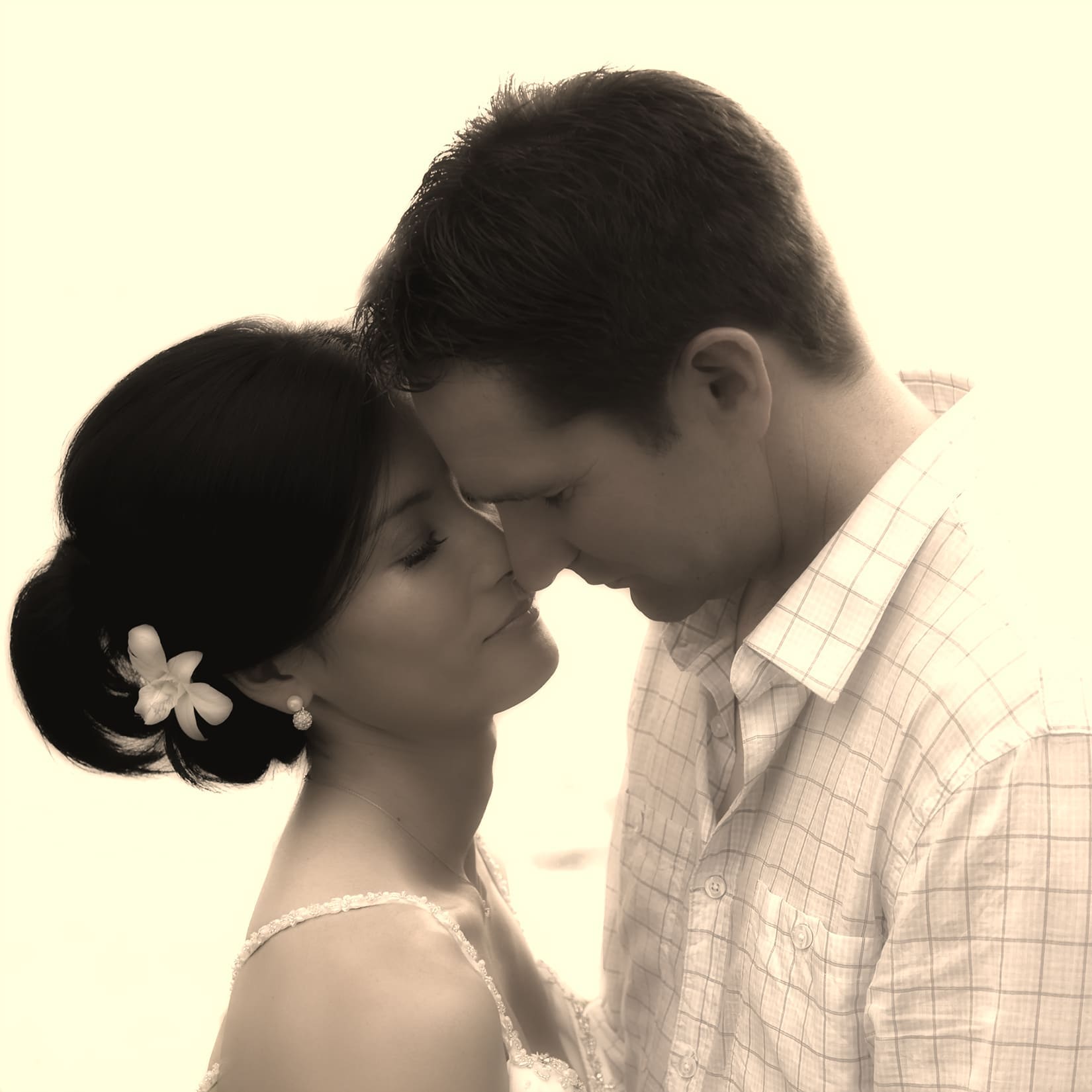 Couple sharing a romantic moment together.